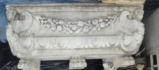 Marble Planter with Winged Figures,