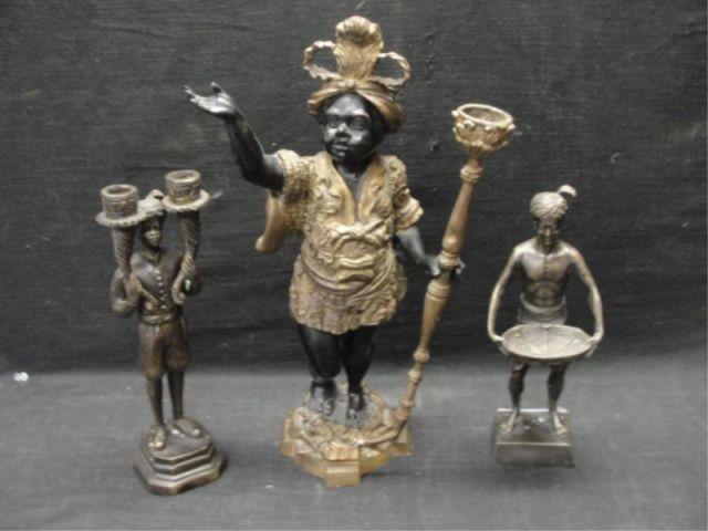 3 Bronze Blackamoor Figures From bcb6d