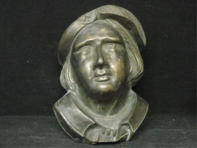 Bronze Bust / Relief of a Medieval Character.
