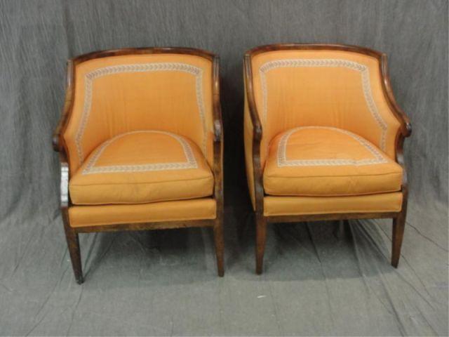 Pair of Empire Style Upholstered