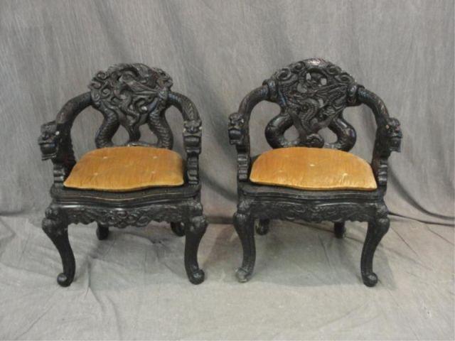 Pair of Highly Carved Asian Style bcb7d