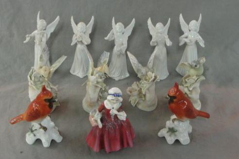 Lot of Porcelains. Angels, Doulton figure,