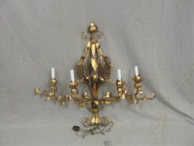 Gilt Metal Floral Form Sconce  bc7b4