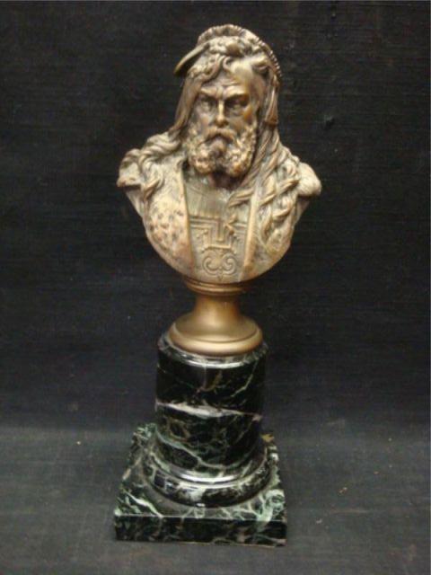 CARRIER, A. Gilt Metal Bust on