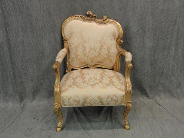 19th Century Giltwood Bustle Chair  bc7e7