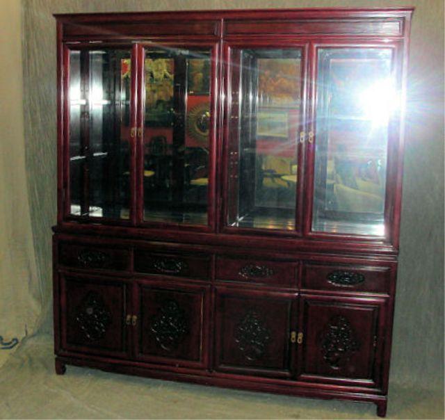 Asian Style 4 Door China Cabinet. From