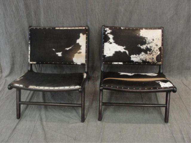Pair of Cowhide Upholstered Chairs.