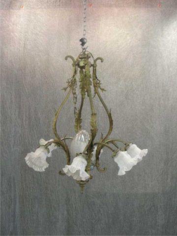 Gilt Bronze 8 Arm Chandelier with