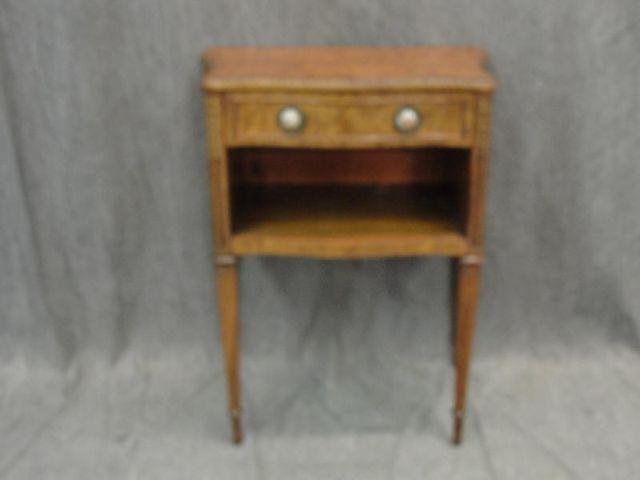 1 Drawer End Table with Porcelain Mounts.