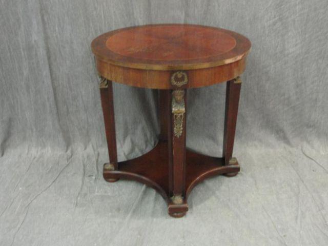 Empire Style Table with Gilt Metal