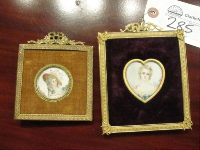 2 Bronze Framed Miniatures Dimensions  bc829