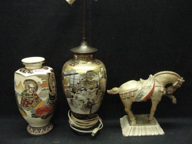 Lot of Asian Porcelains. Horse-as is,