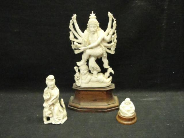 3 Pieces of Carved Ivory. From