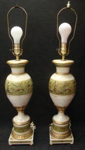 Pair of Decorative Urn Form Lamps  bc84a