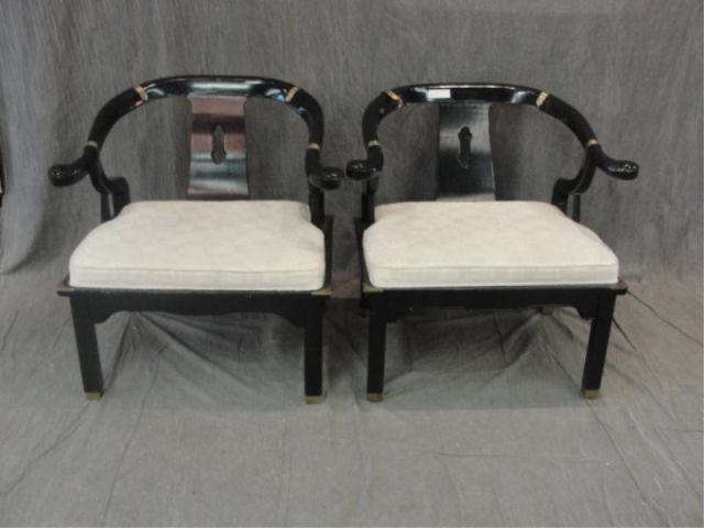 Pair of Midcentury Black Lacquer bc866