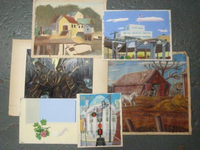 WENDELL, Ray. Lot of Six Oil Paintings