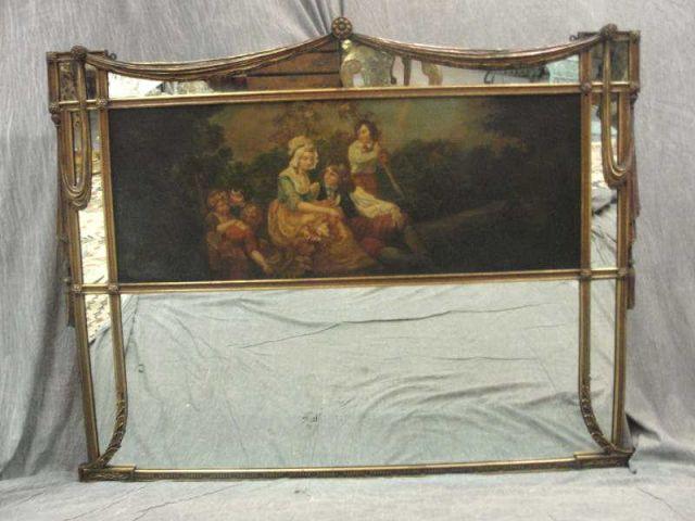 Trumeau Style Mirror with Oil Painting bcb8c