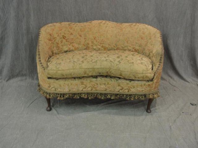 Queen Anne Style Upholstered Demilune bcb8d