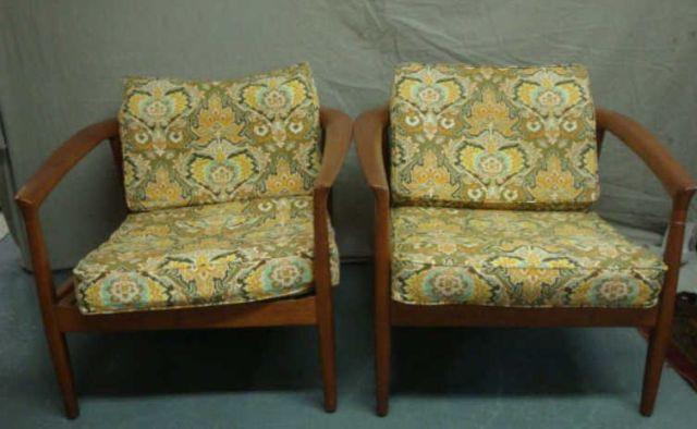 Pair of DUX Danish Modern Arm Chairs.