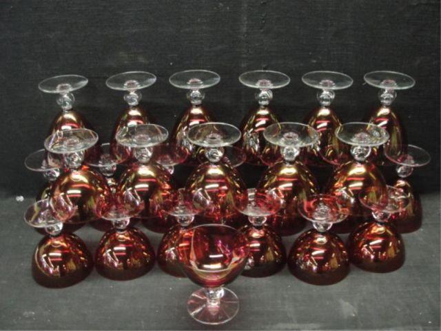 Lot of Ruby Glass Stemware. From a New