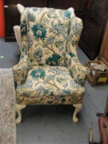 Upholstered Wing Chair. From a New Rochelle
