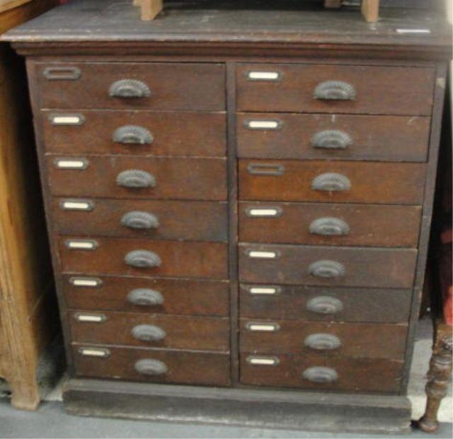 Antique Oak File Cabinet. From a Long