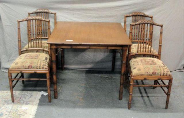 Faux Bamboo Table & 4 Tapestry