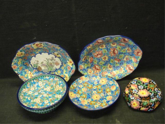 Lot of 5 Pieces of LONGWY Porcelain.