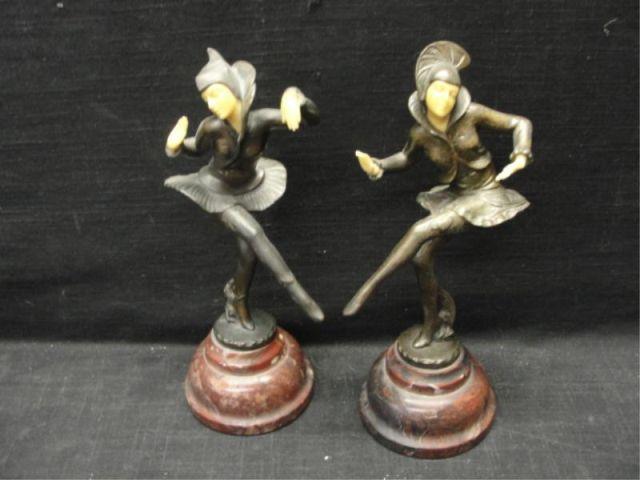 Pair of Art Deco Metal Figures  bcbf3