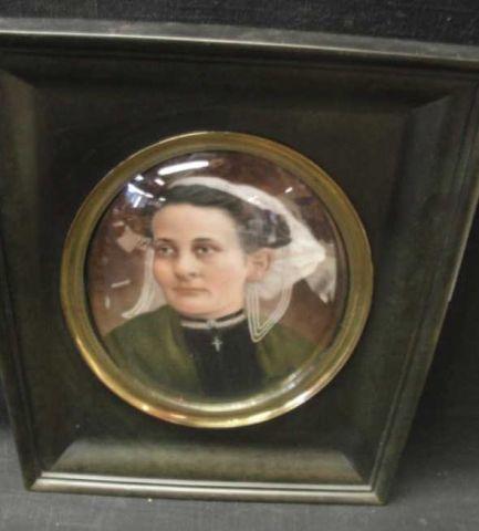 Framed Porcelain Plaque of a Woman  bcbf4
