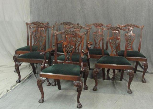 8 Mahogany Chippendale Style Dining bcc08