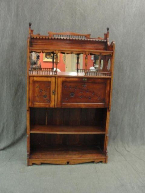 Victorian Eastlake Open Front Bookcase bcc17