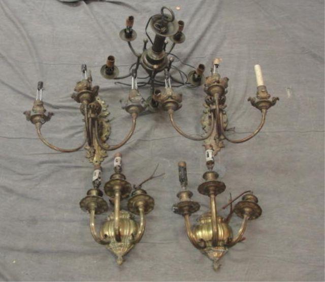 2 Pairs of Gilt Metal Sconces together