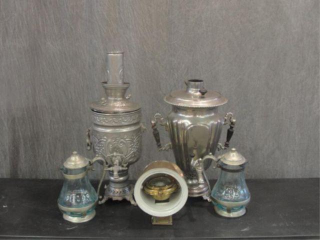 Misc Lot 2 Glass Pewter Jugs  bcc21