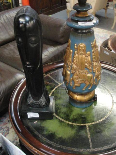 Ceramic Lamp with African Motif