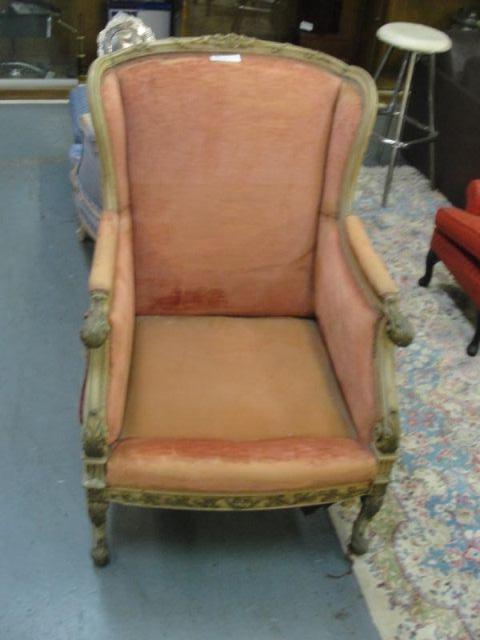 Louis XV Style High Back Upholstered