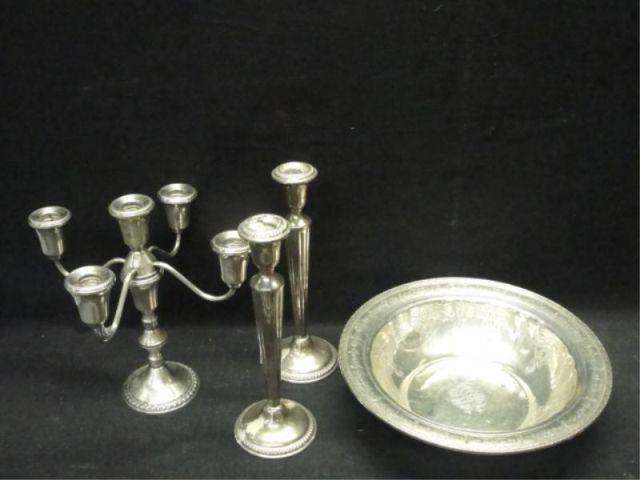 Lot of Sterling 3 Weighted Candlesticks bcc4e