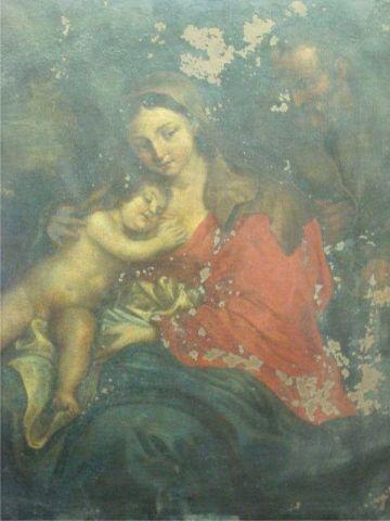 Unsigned. Oil on Copper of Holy Family