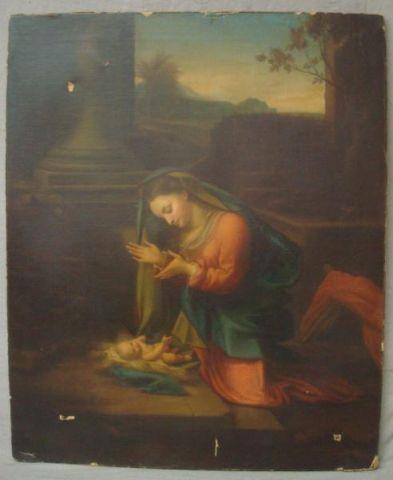 Unsigned. Old Master O/C of Madonna