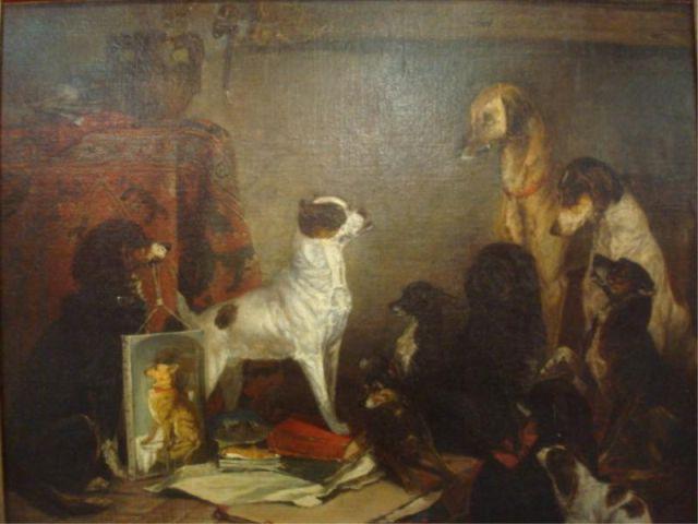 Unsigned 19th C O C of Dog Artist bcc7b