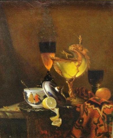 Unsigned Oil On Canvas Still Life