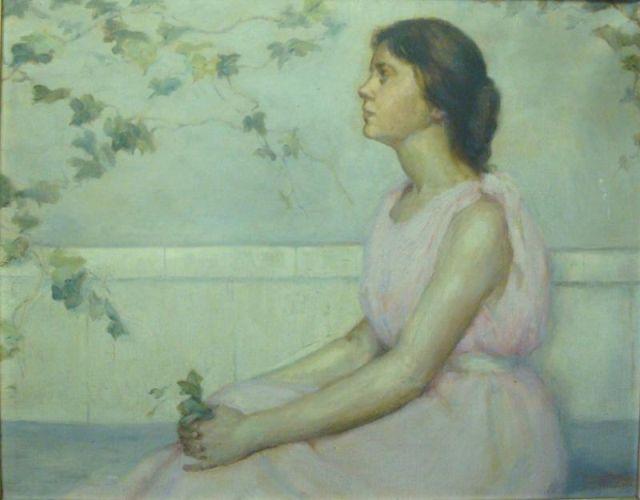 EILERS, Emma. c.1910 O/C of Pensive