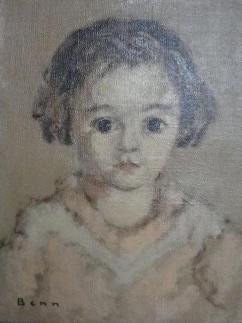 BENN. Oil on Canvas of Young Girl. Nice