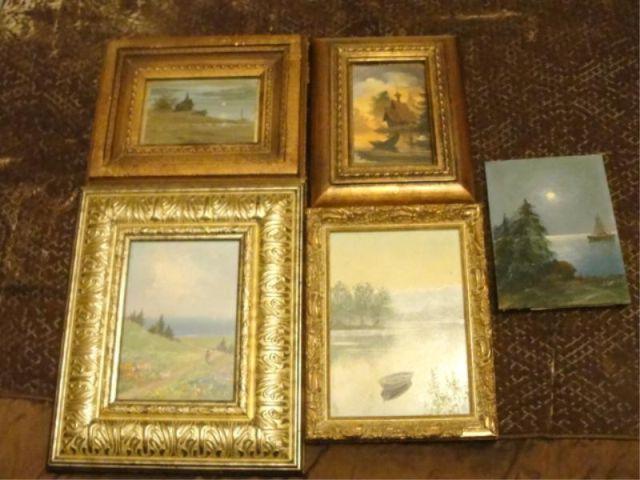 Lot of 5 Landscape Paintings Assorted bd204