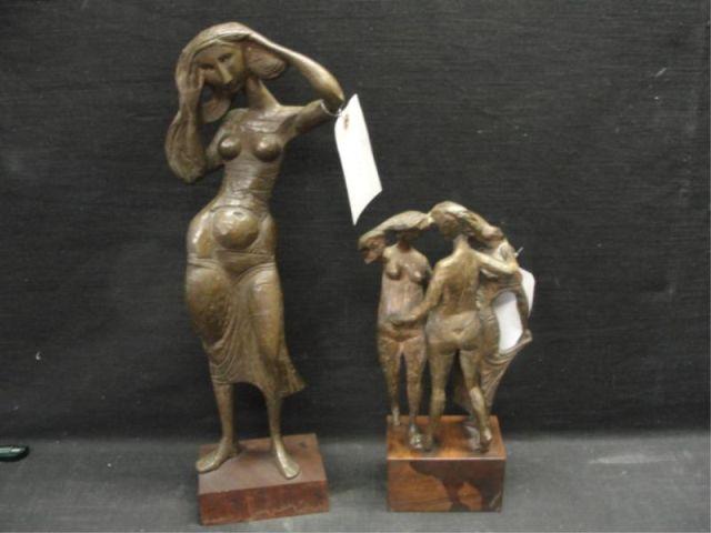 HEBALD , 2 Bronze Sculptures.signed