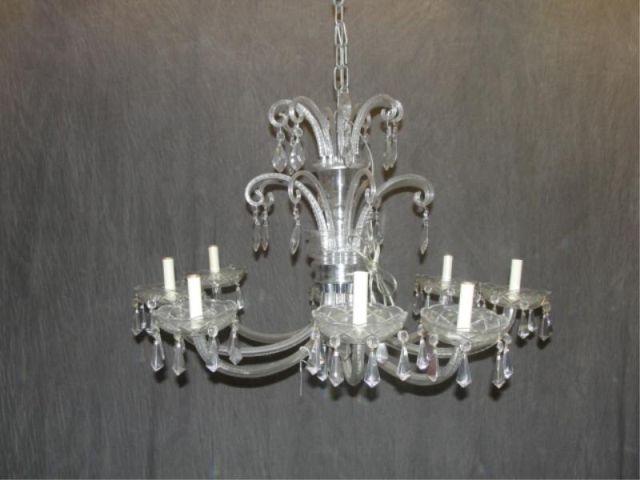 8 Arm Glass Cut Glass Chandelier  bd23e