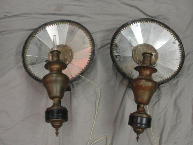 Pair of Large Oil Lamps / Sconces.