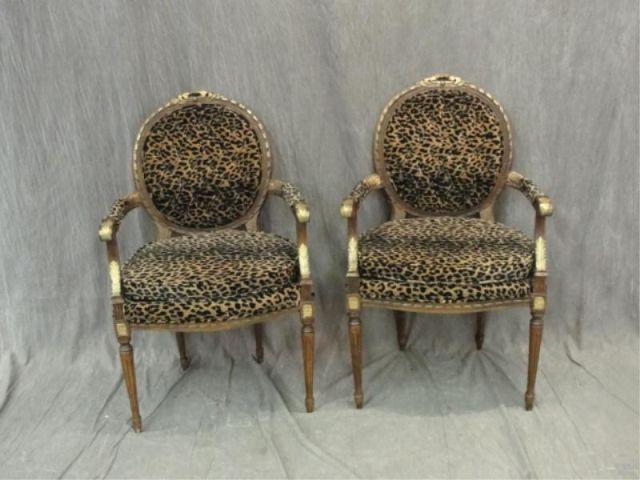 Pair of Louis XVI Style Upholstered bd27a