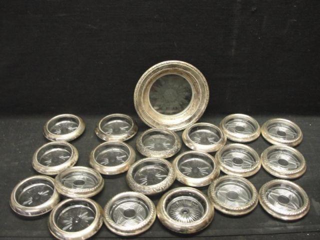 Lot of Sterling and Crystal Coasters