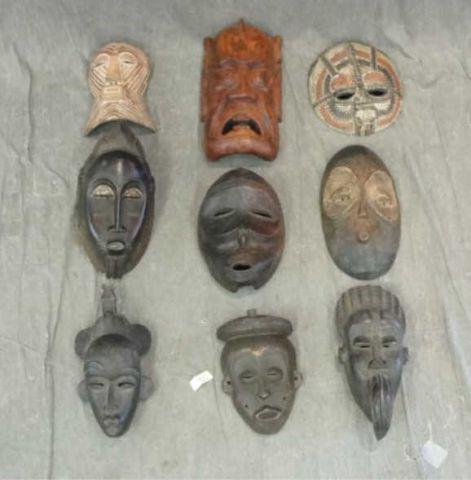 Lot of 18 African and Asian Masks  bd2ab